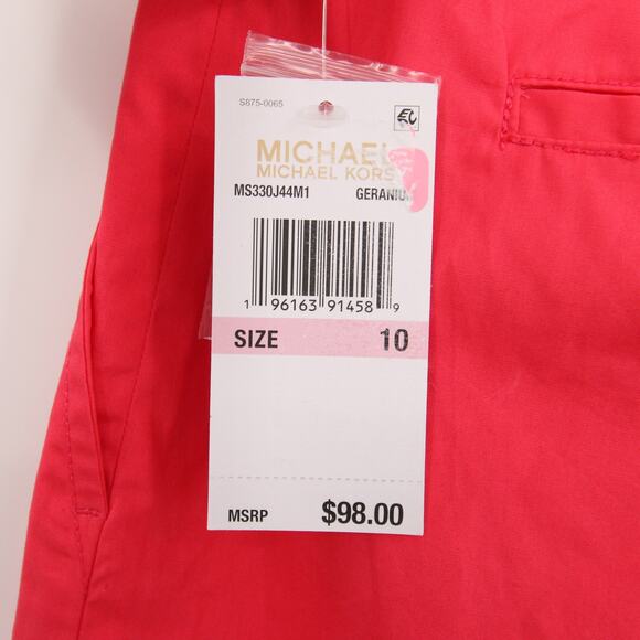 Michael Michael Kors Shorts Coral Geranium Fruit Punch High Rise Pleated Casual - Picture 10 of 14